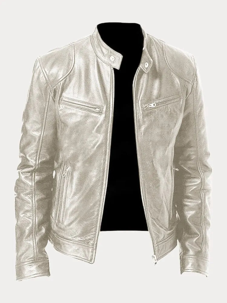 Veste Cuir Homme Élégante - Cuir Imitation Chic avec Coupe Slim & Doublure Confortable