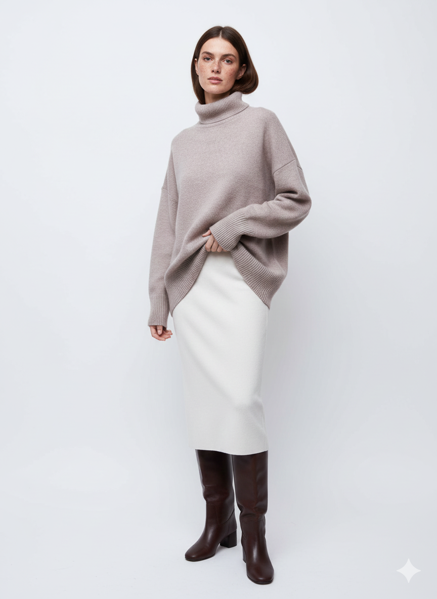 Pull Femme Grand Taille - Tricot Doux Mélange Laine Hiver Chic - LuxeStyle