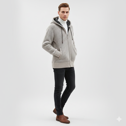 Sweat à Capuche Homme Doublé – Polaire Élégant Zippé pour Hiver - LuxeStyle