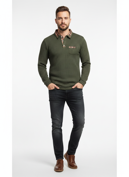 Polo Homme à Carreaux – Chemise Polo Coton Doux avec Col Réglementaire - LuxeStyle