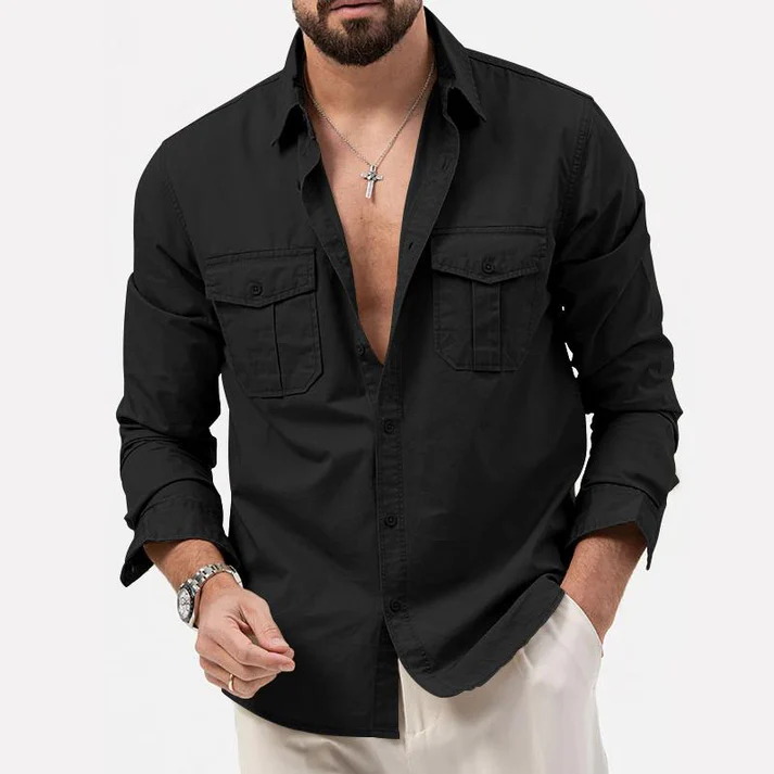 Chemise Homme Chamois Manches Longues avec Poches