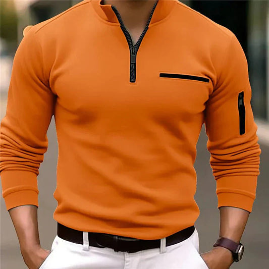 Sweat à capuche orange vif avec poche sécurisée - LuxeStyle