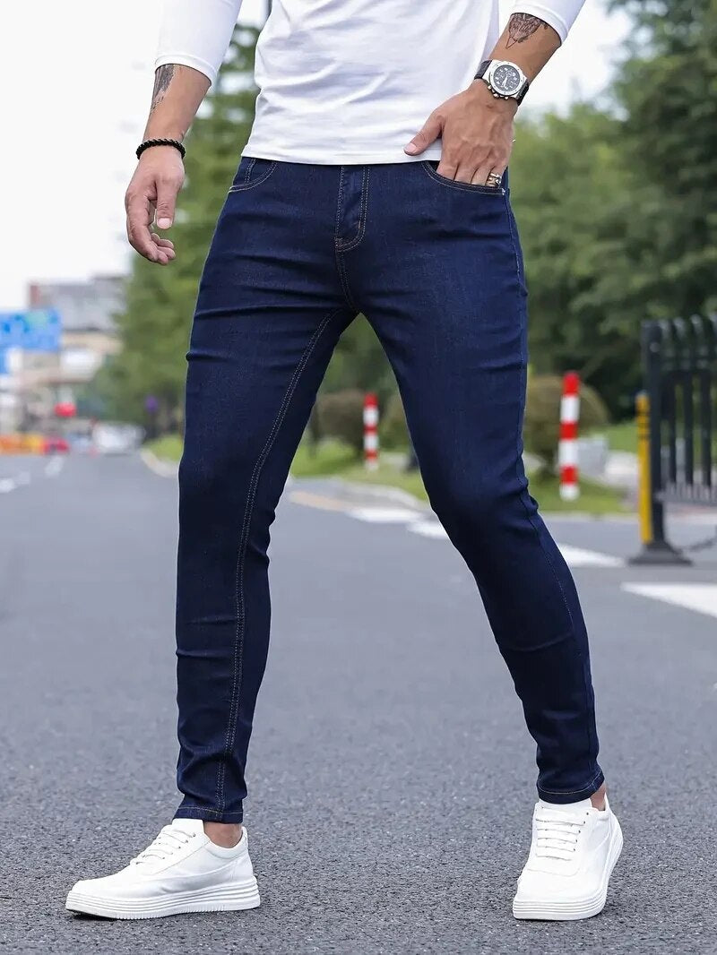 Jean Skinny Élastique Homme Taille Parfaite