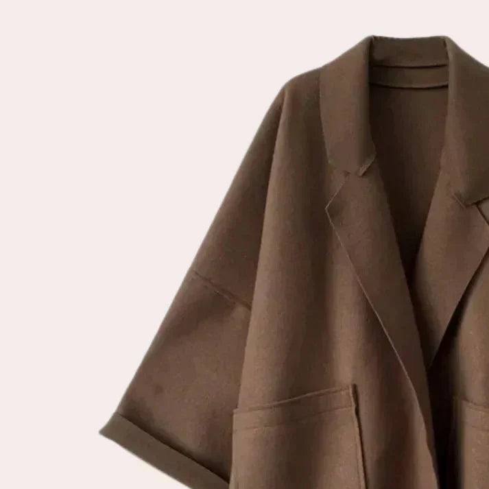 Manteau femme élégant long modèle classique - LuxeStyle