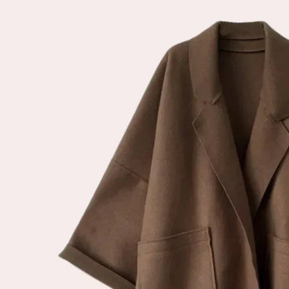 Manteau femme élégant long modèle classique - LuxeStyle