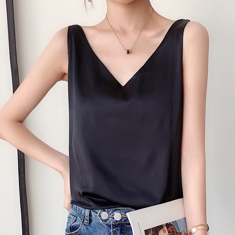 Ava - Top élégant sans manches col en V détendu - LuxeStyle