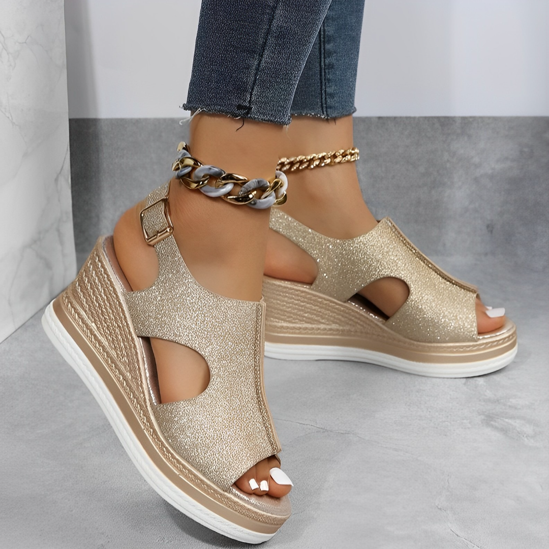 Sandales Platesforme Élégantes Argent pour Femme