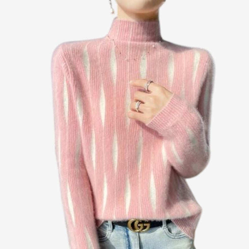 Pull Femmes Manches Longues Col Roulé Décontracté