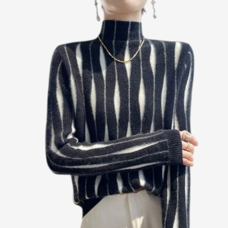 Pull Femmes Manches Longues Col Roulé Décontracté