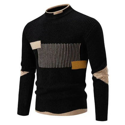Pull Homme Hiver Géométrique Élégant