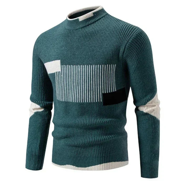 Pull Homme Hiver Géométrique Élégant