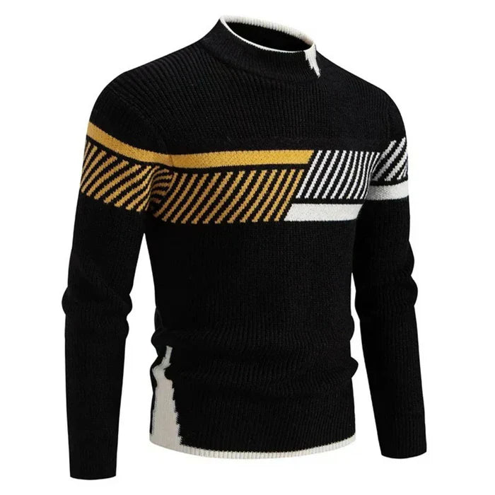 Pull Homme Hiver Géométrique Élégant