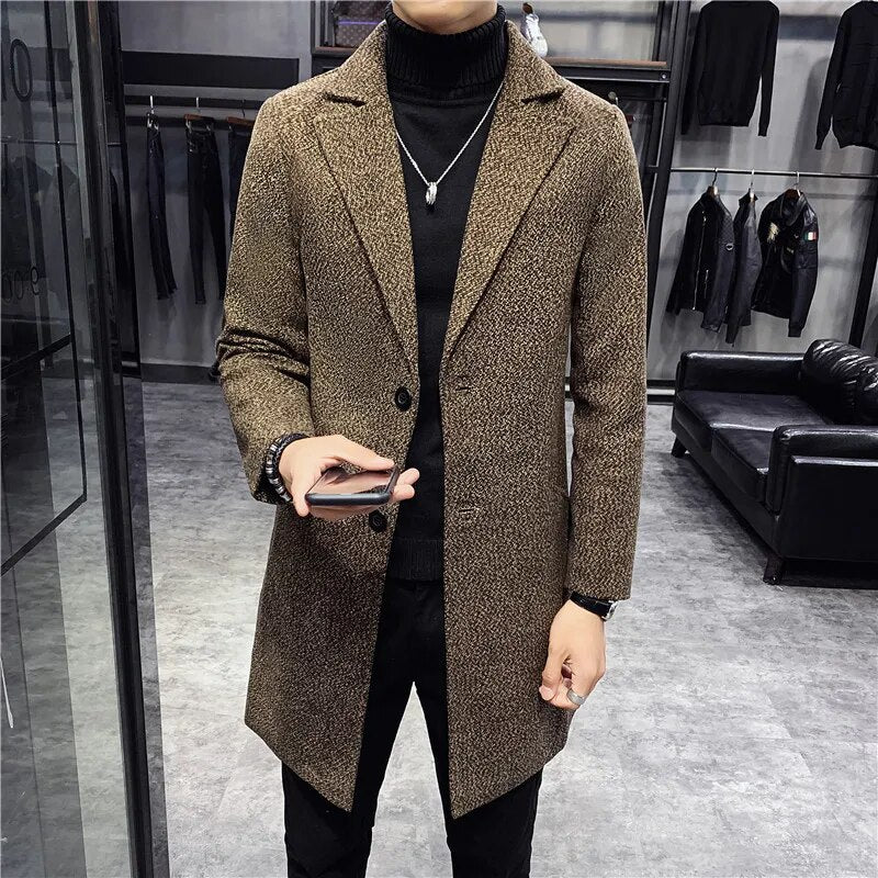 Manteau Homme Hiver Élégant à Boutons