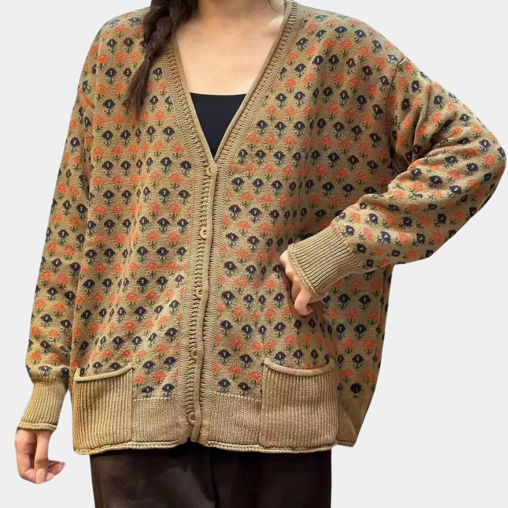 ETTA - Cardigan Élégant à Motifs Floraux pour Femmes