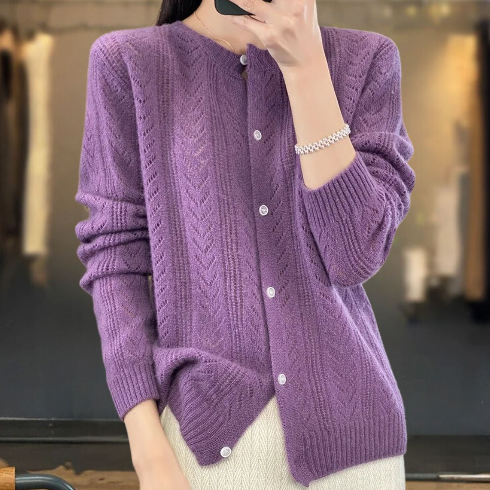 FREESIA - Cardigan Elégant en Tricot pour Femmes