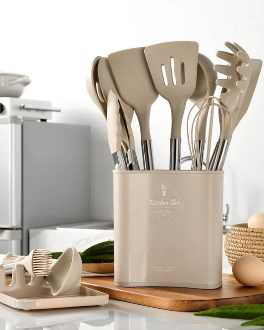 Ustensiles de Cuisine Silicone Pratiques avec Porte - LuxeStyle