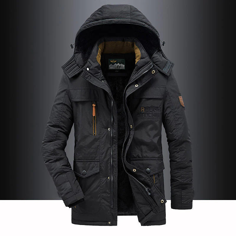 Doudoune Hiver avec Capuchon et Fermeture Éclair pour Homme