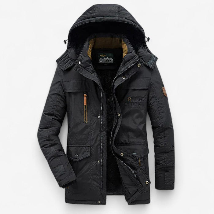 Veste Hiver Doublée en Fleece avec Capuche et Poches - LuxeStyle