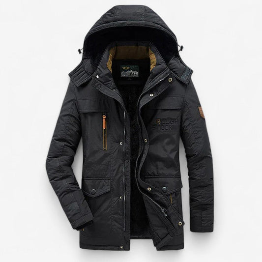 Veste Hiver Doublée en Fleece avec Capuche et Poches - LuxeStyle