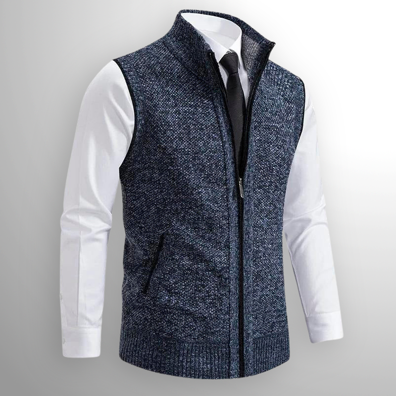 Gilet sans manches noir homme zippé