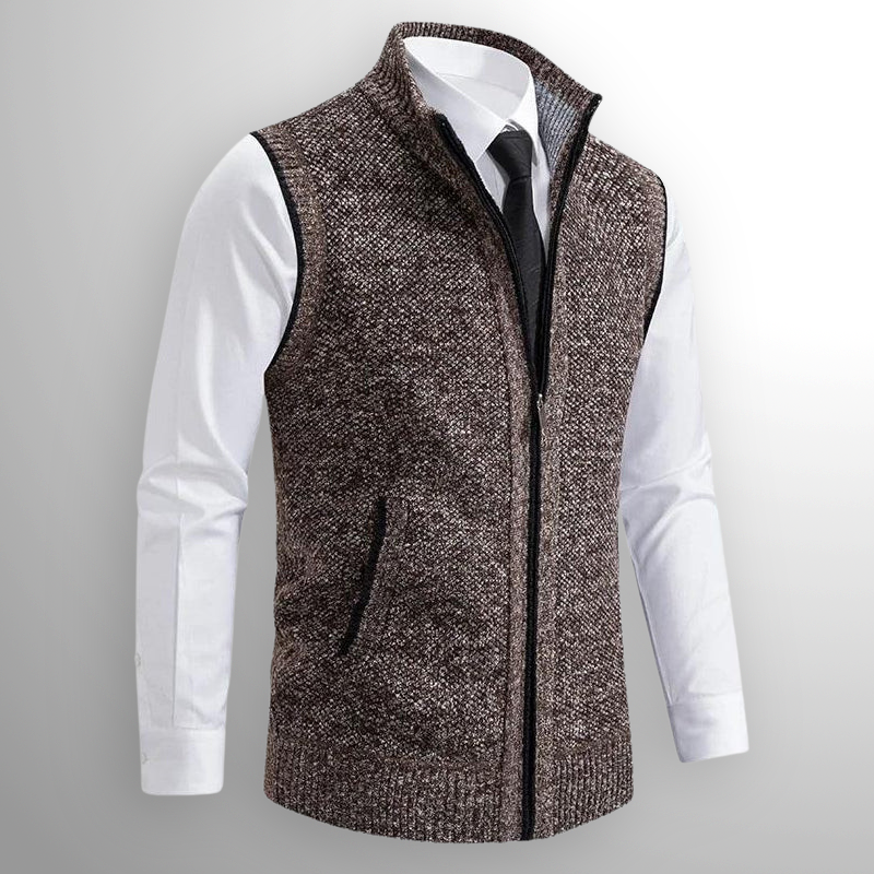 Gilet sans manches noir homme zippé