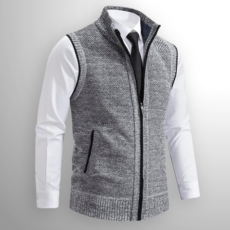 Gilet sans manches noir homme zippé