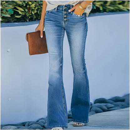 Jeans femme taille haute élégants larges