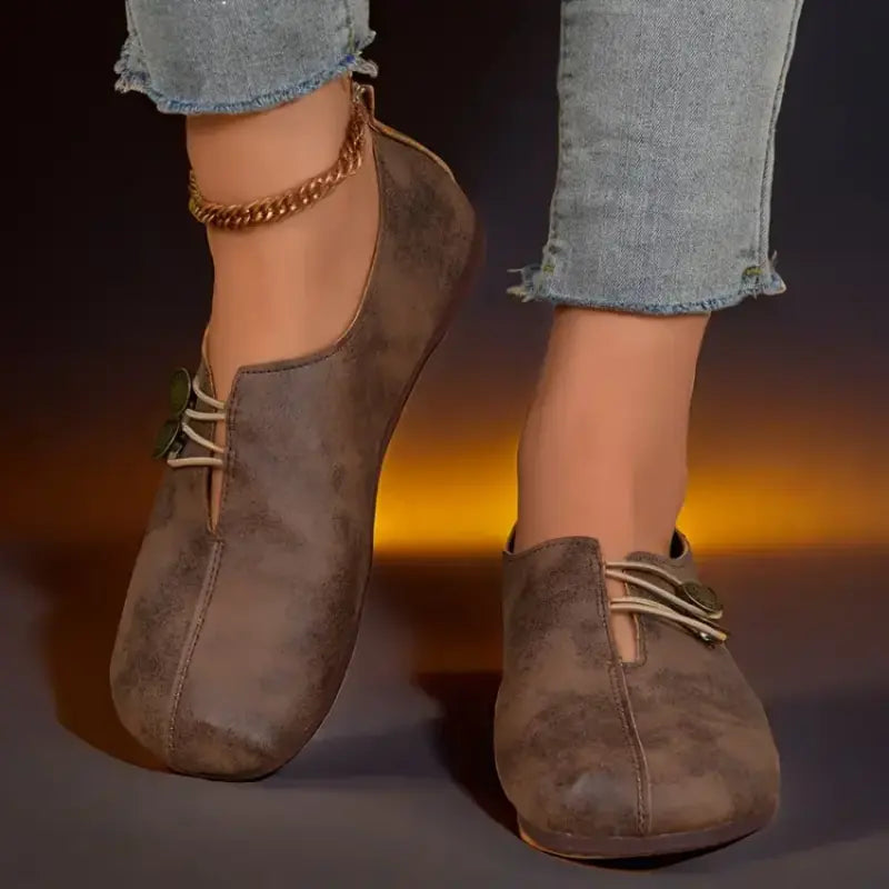Chaussures plates décontractées à lacets tendance