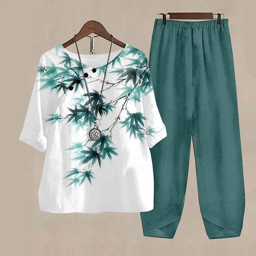 Alyse - Ensemble deux pièces chic avec chemise légère et pantalon confortable