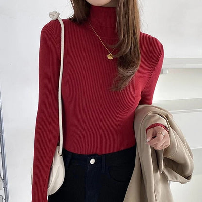 Pull à col roulé marine femme élégant