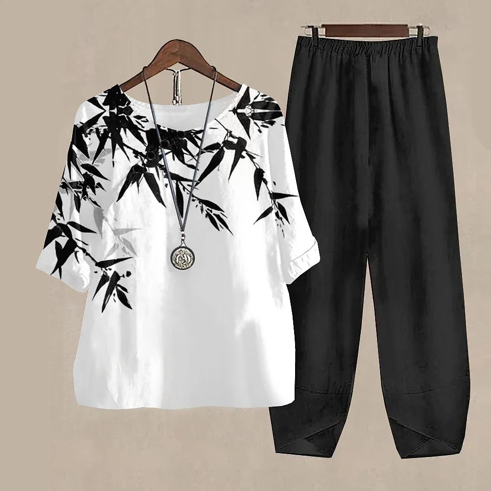 Alyse - Ensemble deux pièces chic avec chemise légère et pantalon confortable