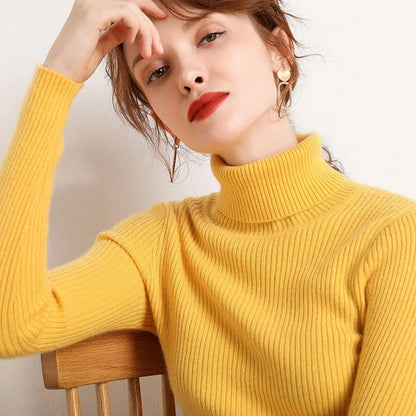 Pull à col roulé marine femme élégant