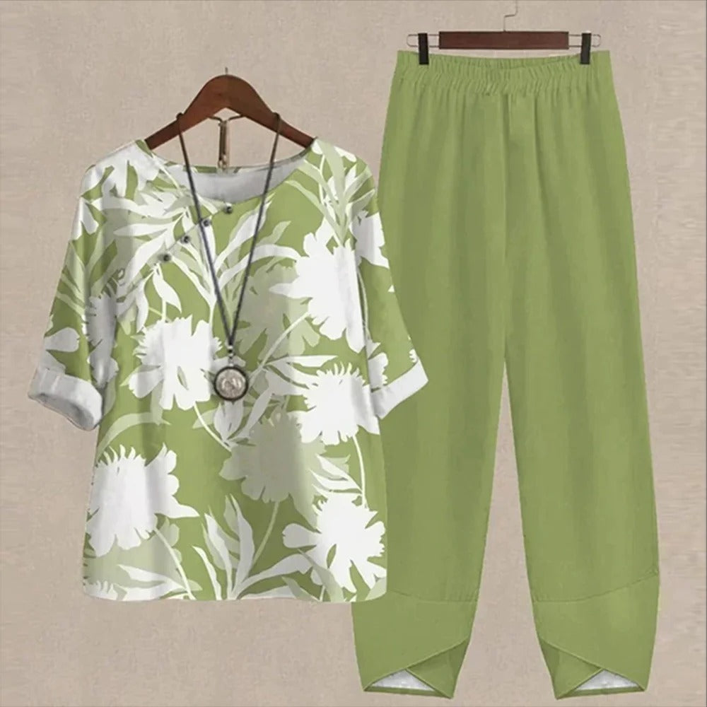 Alyse - Ensemble deux pièces chic avec chemise légère et pantalon confortable