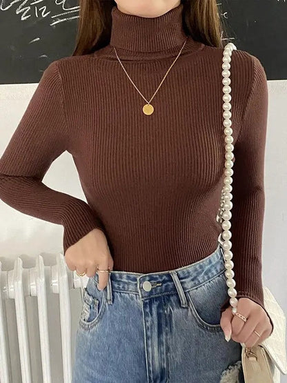 Pull à col roulé marine femme élégant