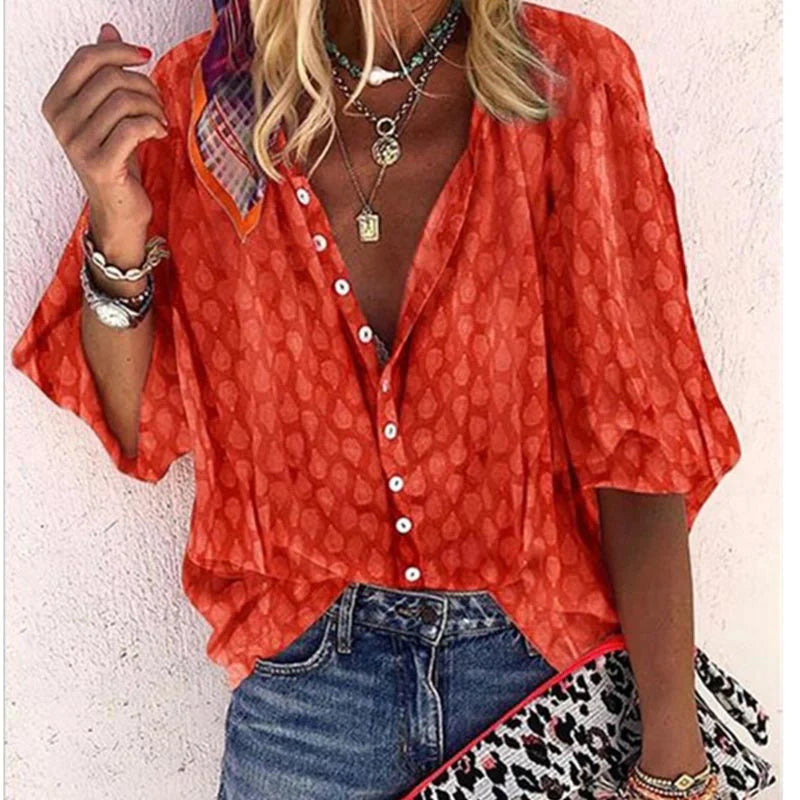 Blouse Estivale Femelle Légère - Chemisier Élégant pour Jours de Chaleur