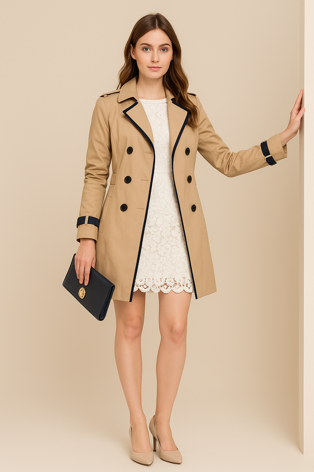 Manteau Femme Classique avec Ceinture Réglable pour Automne Hiver - LuxeStyle