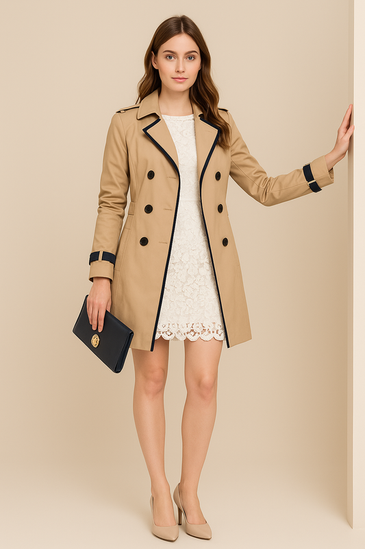 Manteau Femme Classique avec Ceinture Réglable pour Automne Hiver - LuxeStyle