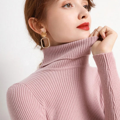 Pull à col roulé marine femme élégant