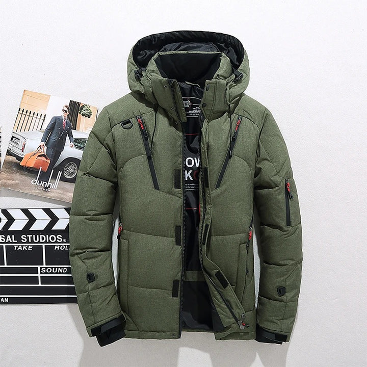 Veste hivernale épaisse pour homme avec capuche