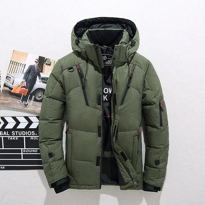 Veste hivernale épaisse pour homme avec capuche