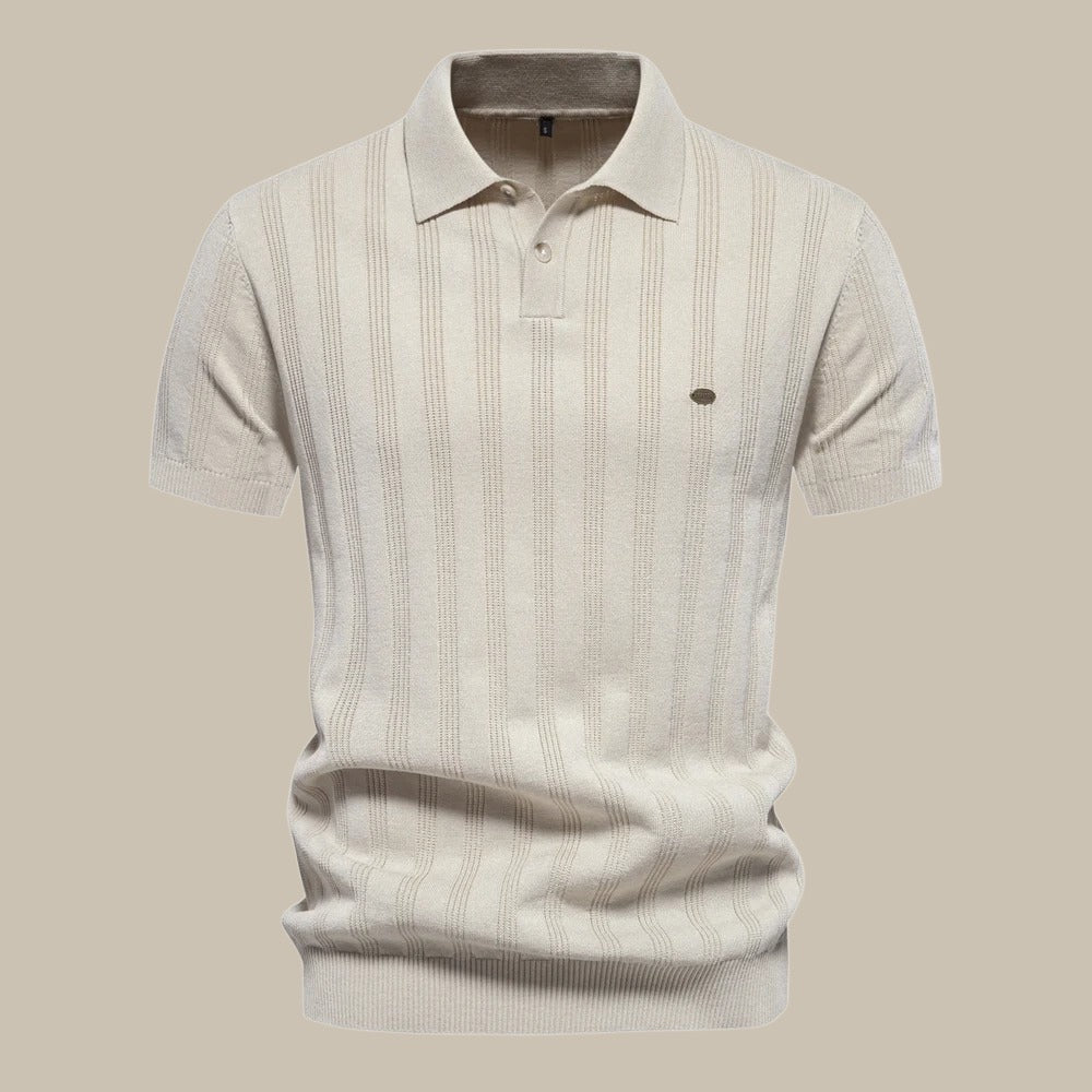 Chemise Polo Homme Coton Beige Été - LuxeStyle