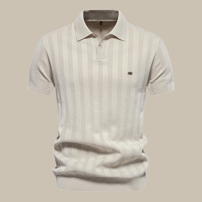 Chemise Polo Homme Coton Beige Été - LuxeStyle