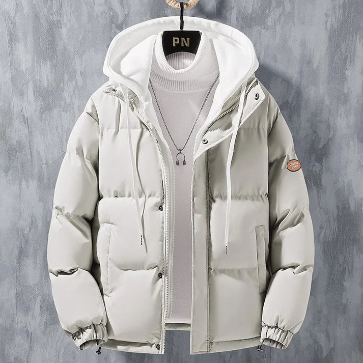 Veste Hiver Élégante avec Capuche et Fermeture Éclair pour Homme