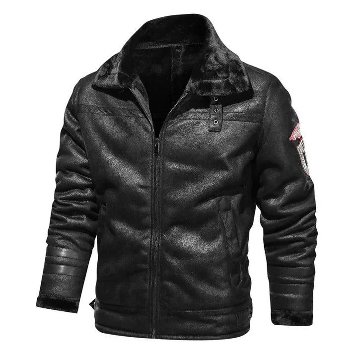 Blouson Cuir Brun Doublé Fourrure Homme