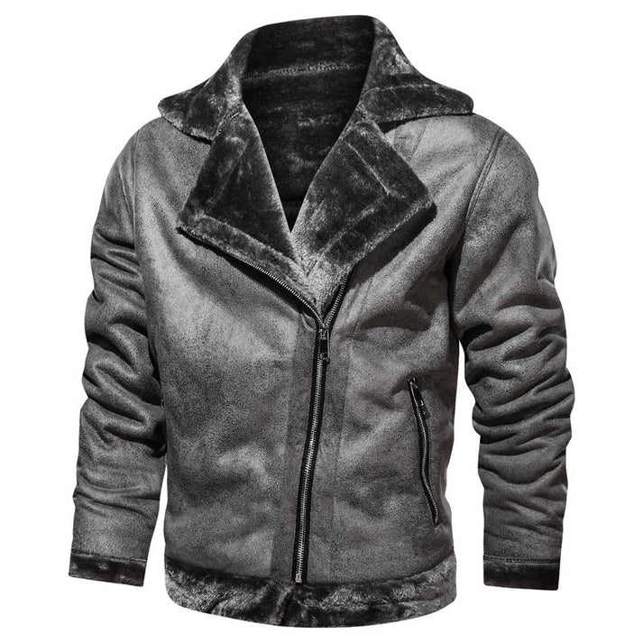 Blouson Cuir Brun Doublé Fourrure Homme