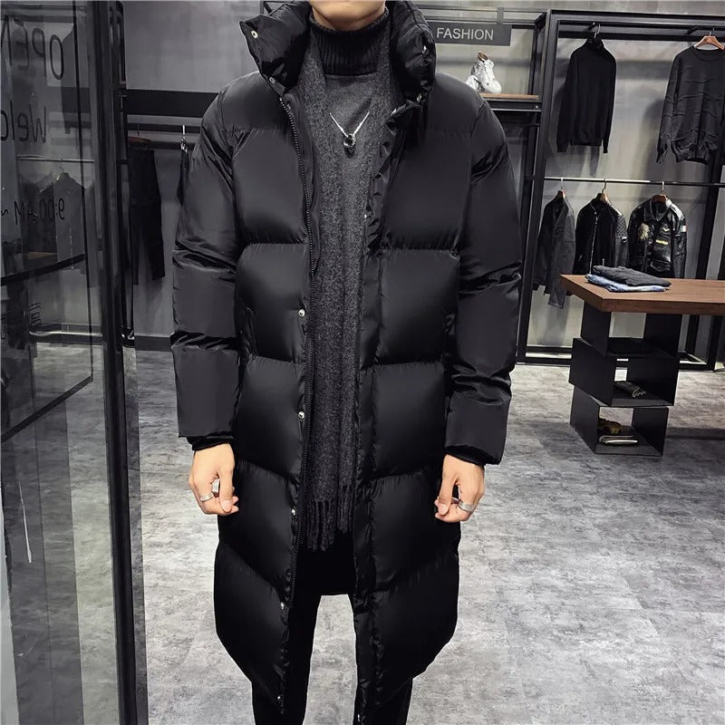 Manteau hiver épais parka homme noir capuchonné - LuxeStyle