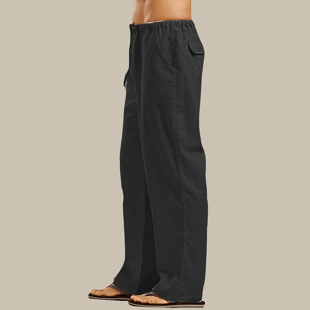 Pantalon décontracté Lin Beige Homme