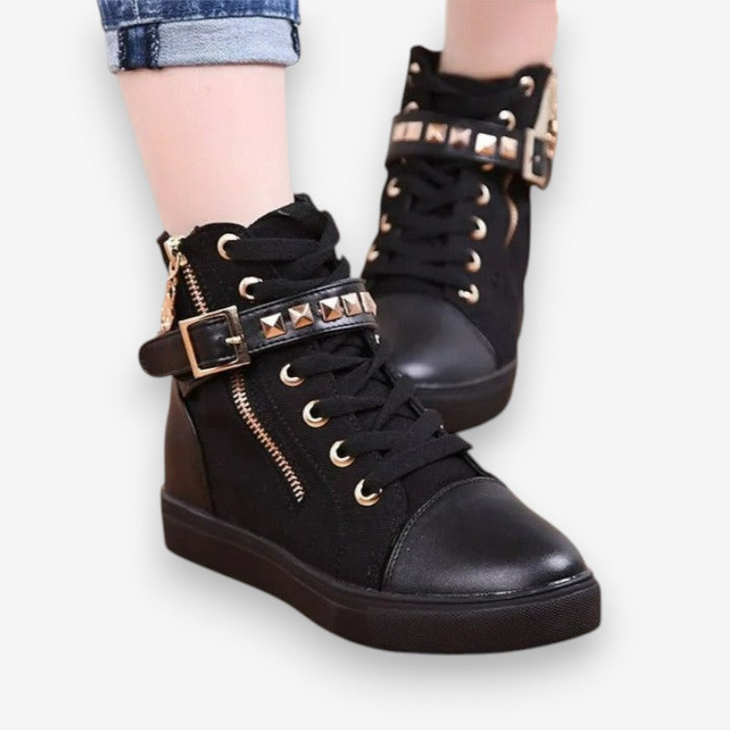 Bottines Femmes à Lacets Confort avec Semelle Plate - LuxeStyle