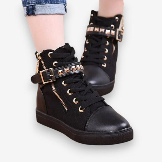 Bottines Femmes à Lacets Confort avec Semelle Plate - LuxeStyle