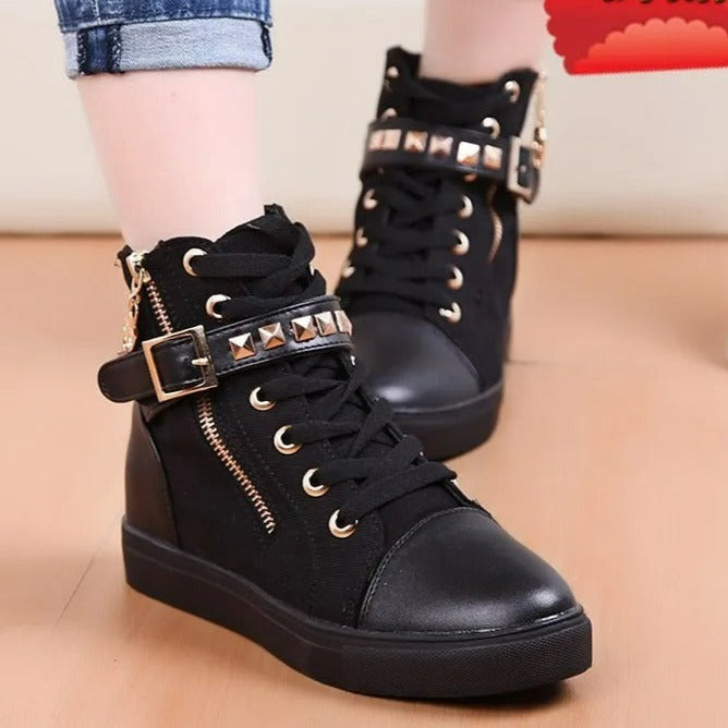 Bottes Chic Hiver avec Fermeture Éclair et Boucle - LuxeStyle